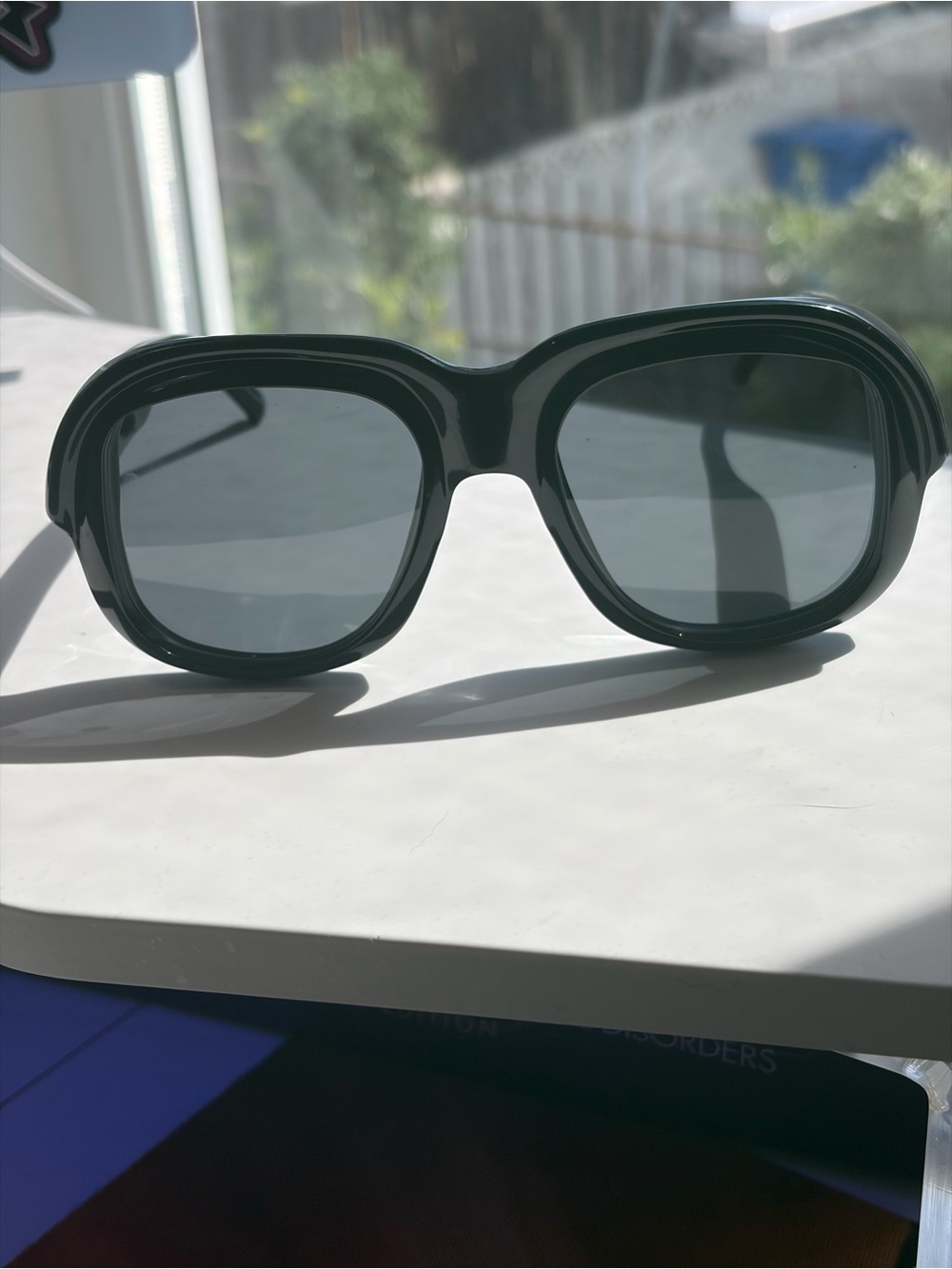 Dries Van Noten Oversized Square Sunglasses in black.